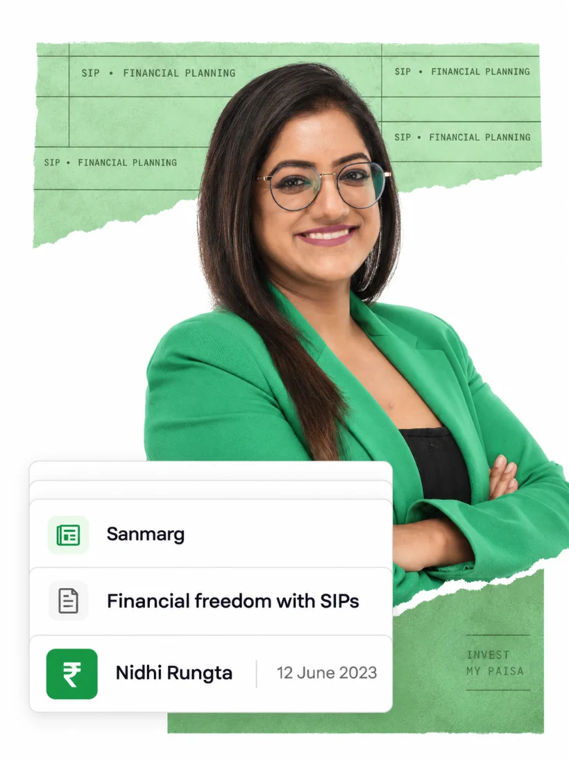 Nidhi Rungta, with the Sanmarg feature “Financial freedom with SIPs”