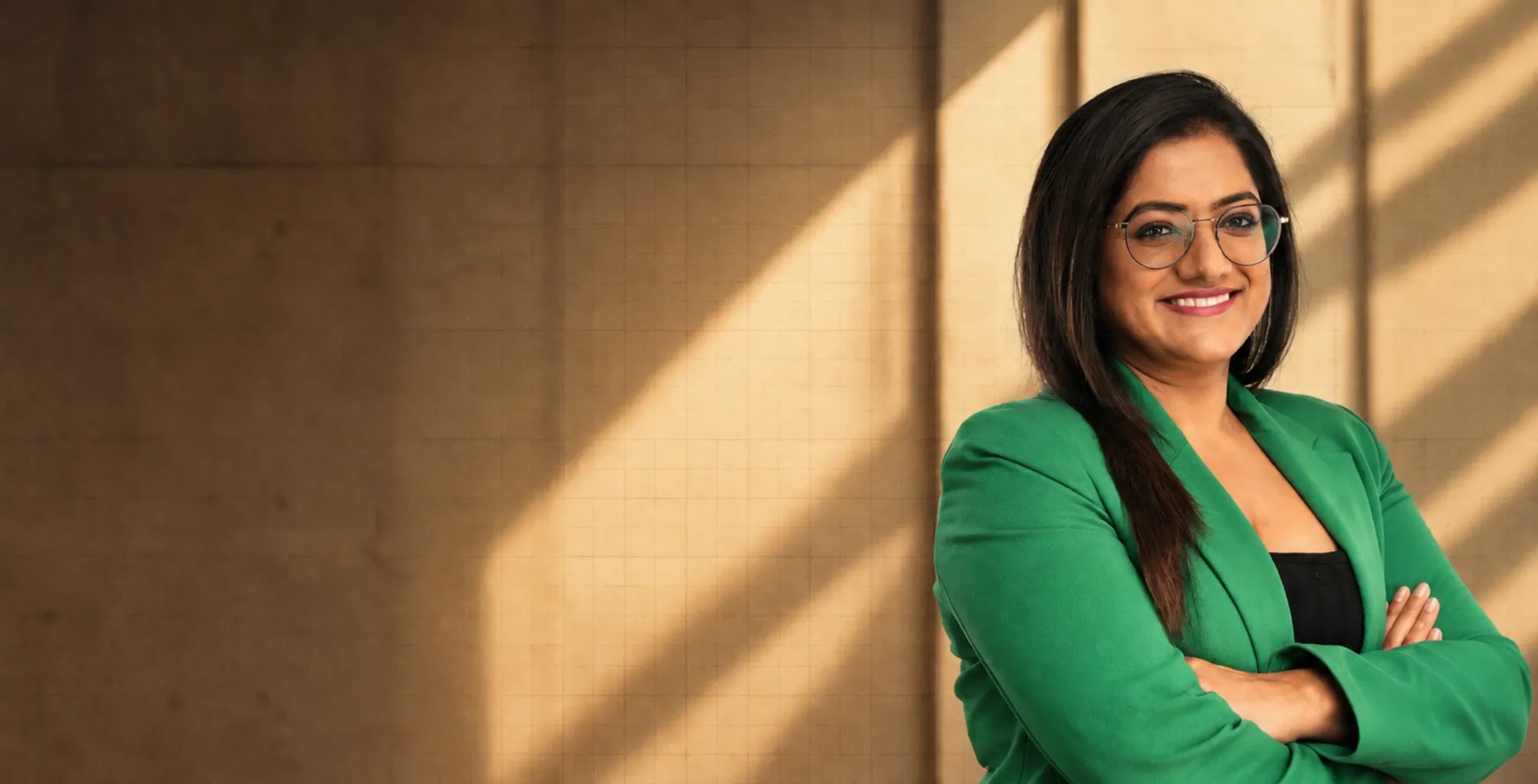 Nidhi Rungta, Founder and CEO of Invest My Paisa, smiling with her arms folded